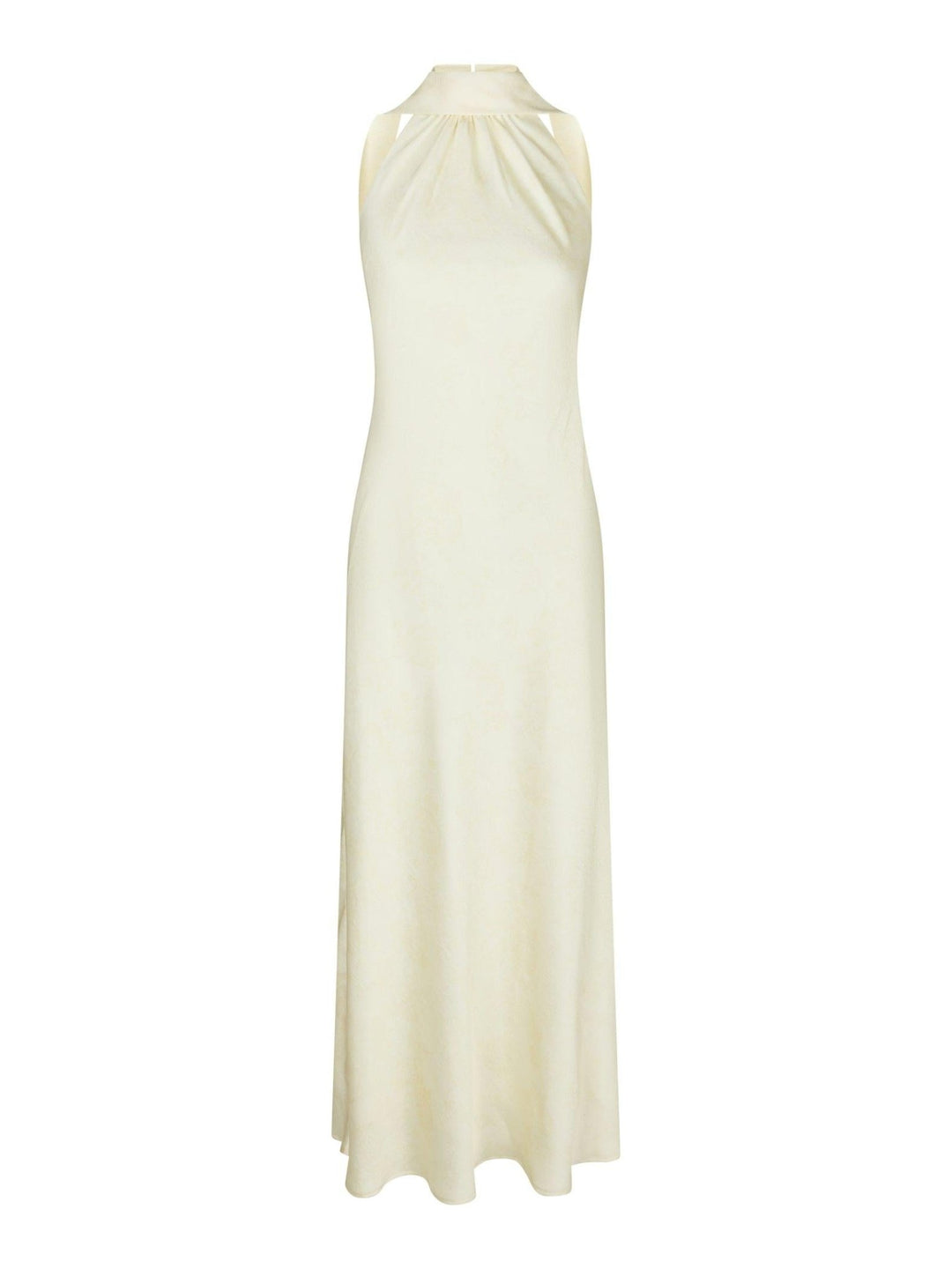 Fiona Pattern Satin Dress Light Yellow | Kjoler | Smuk
