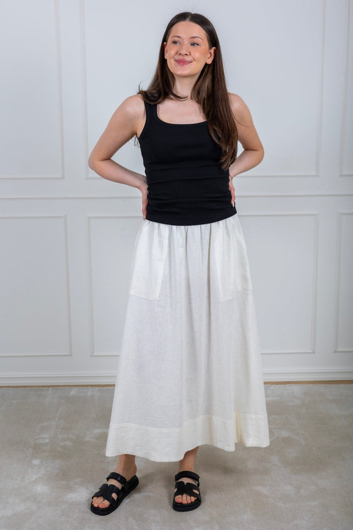Flaxy Hw Ankle Skirt Star White | Skjørt | Smuk - Dameklær på nett