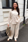 Flaxy Hw Linen Pant Birch