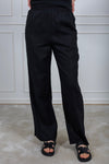 Flaxy Hw Linen Pant Black