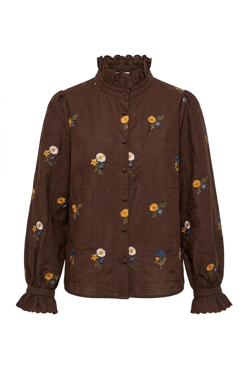 Floral Shirt Choco | Skjorter og bluser | Smuk