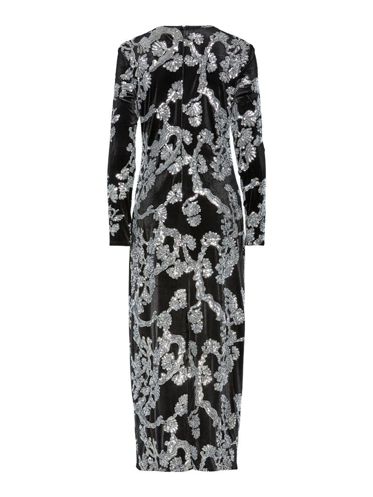 Florana Ls Long Dress Black Silver Sequins | Kjoler | Smuk - Dameklær på nett