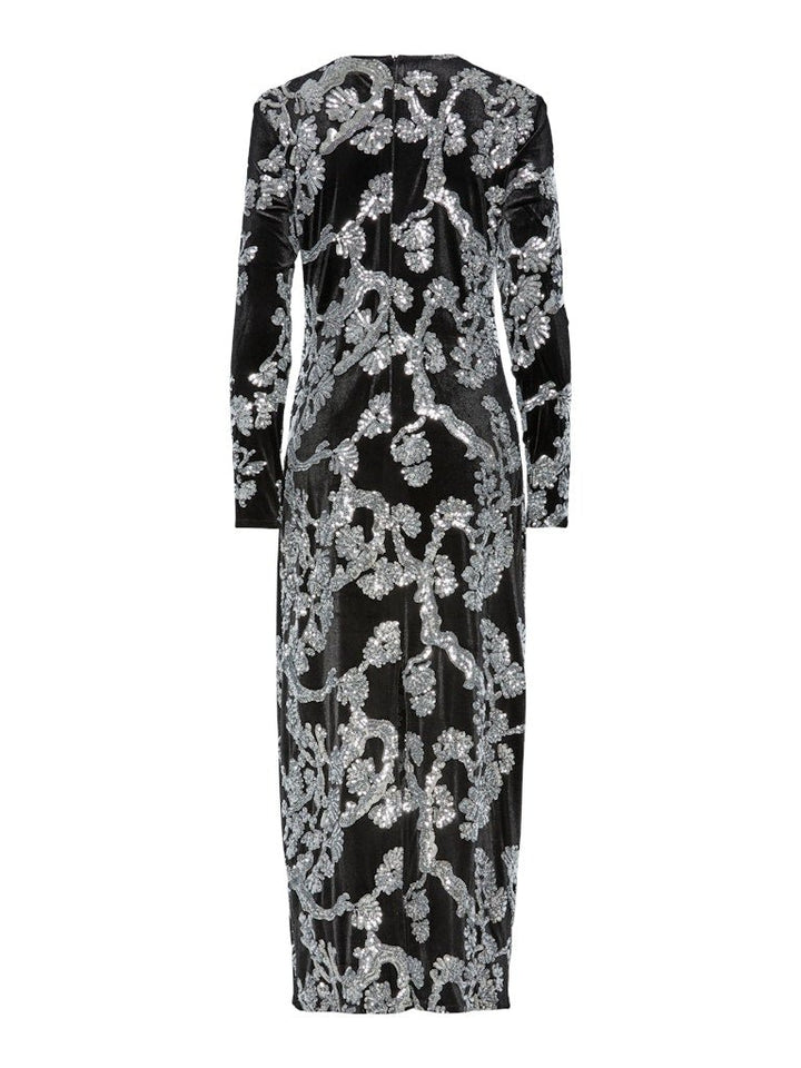 Florana Ls Long Dress Black Silver Sequins | Kjoler | Smuk - Dameklær på nett