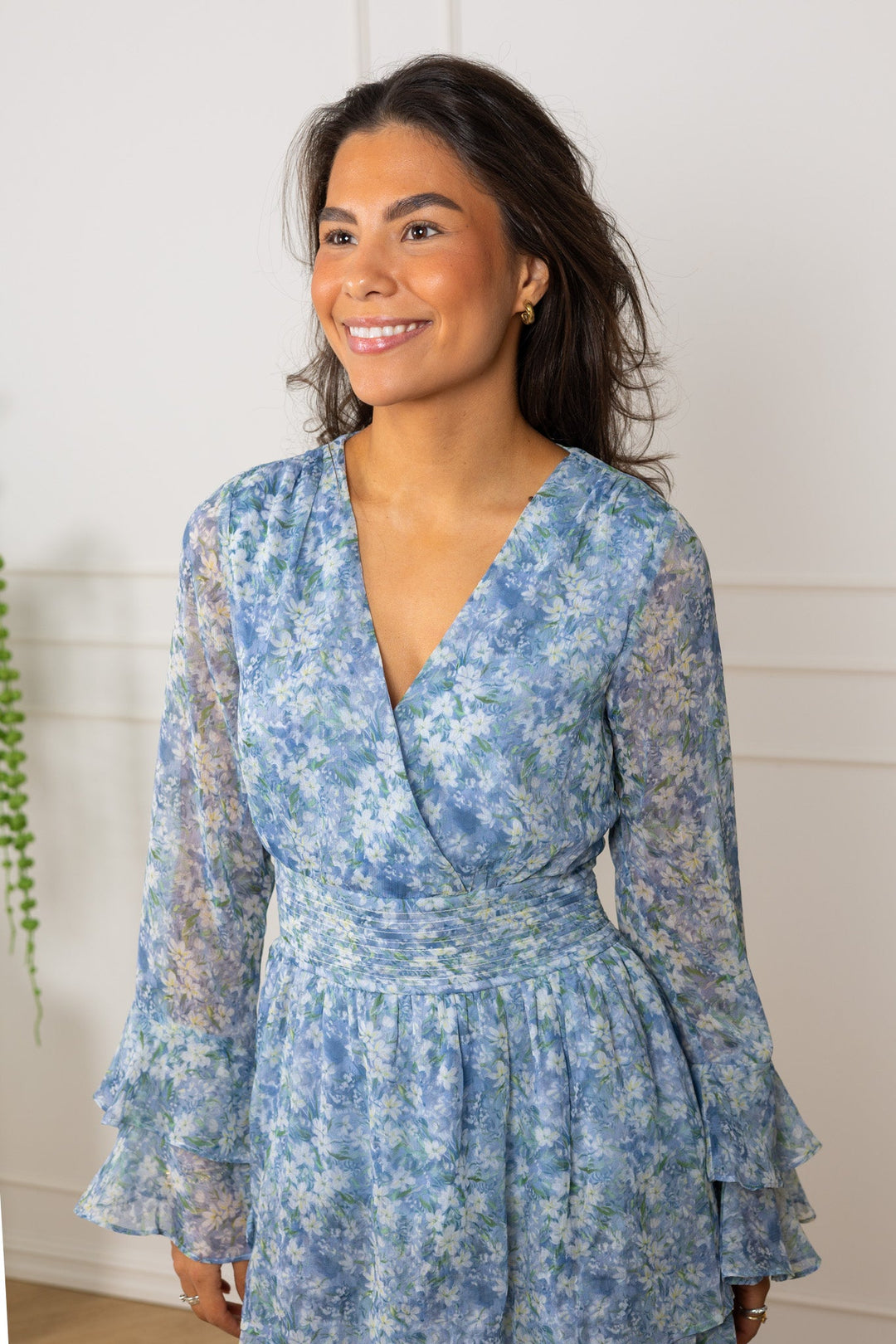 Florella Short Dress Blue/Off White | Kjoler | Smuk