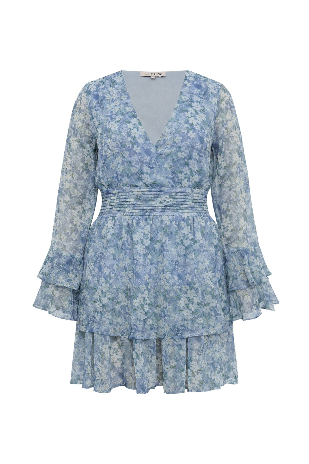 Florella Short Dress Blue/Off White | Kjoler | Smuk