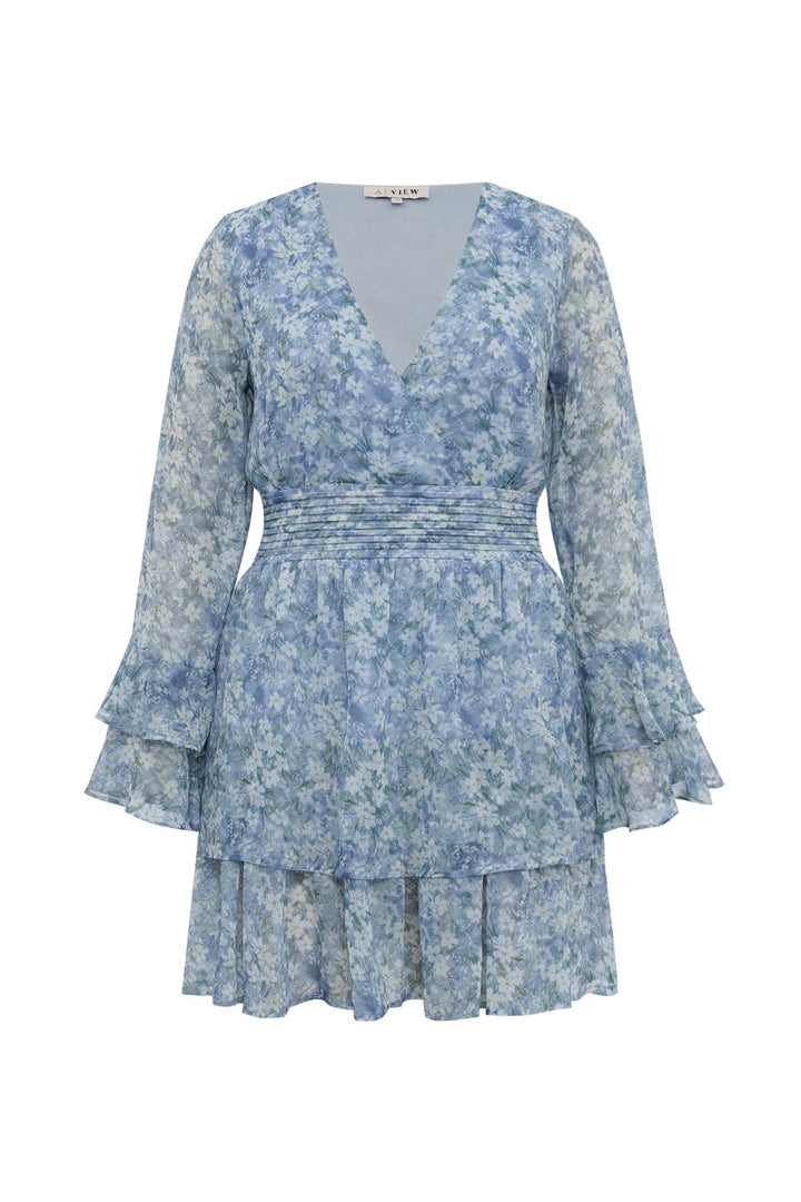 Florella Short Dress Blue/Off White | Kjoler | Smuk