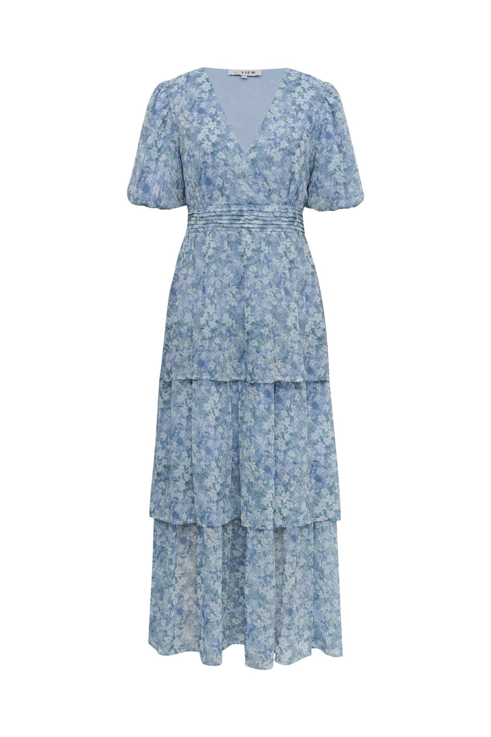 Florella Sleeve Dress Blue/Off White | Kjoler | Smuk
