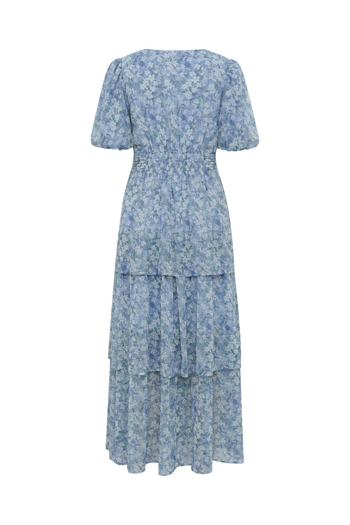 Florella Sleeve Dress Blue/Off White | Kjoler | Smuk
