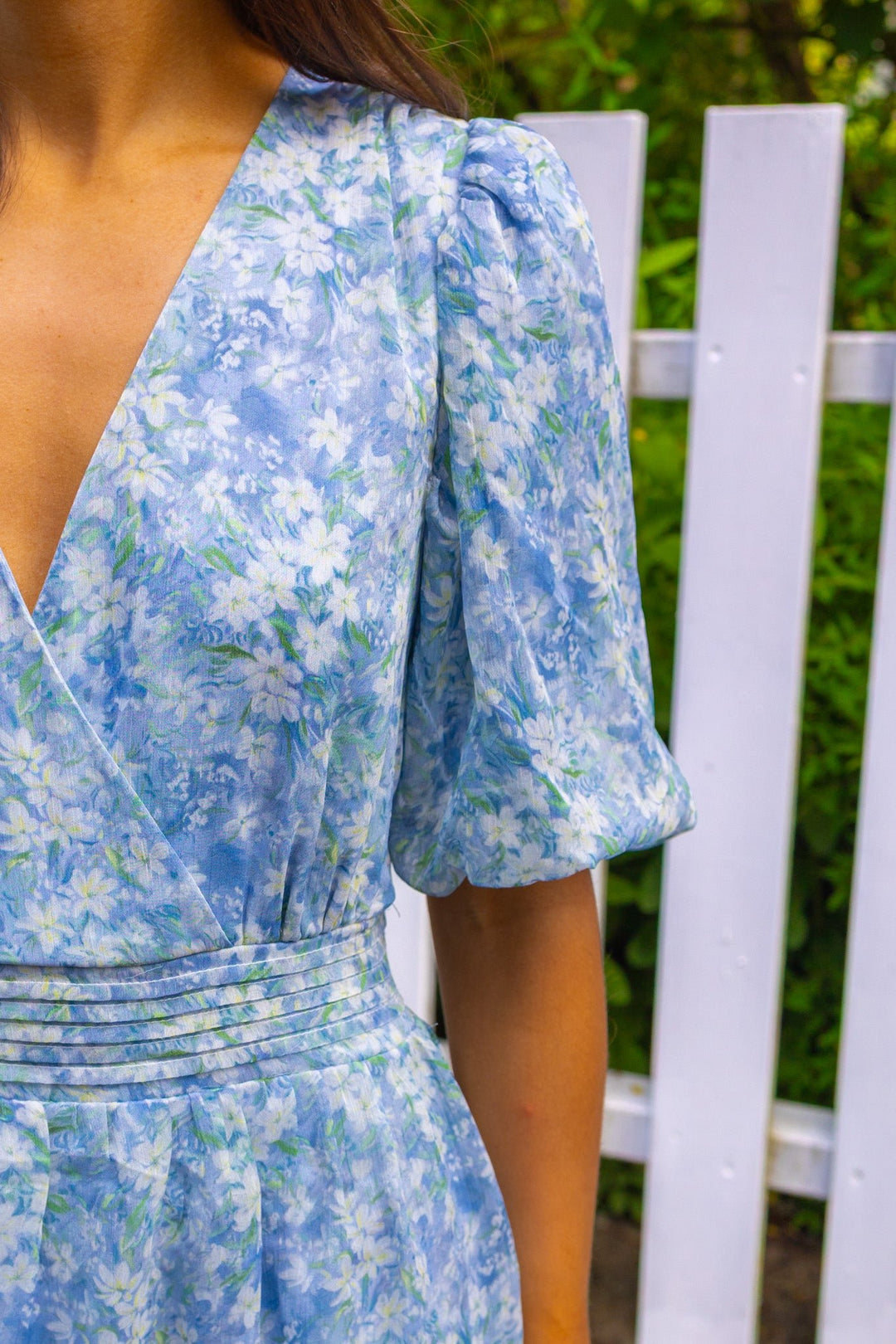 Florella Sleeve Dress Blue/Off White | Kjoler | Smuk