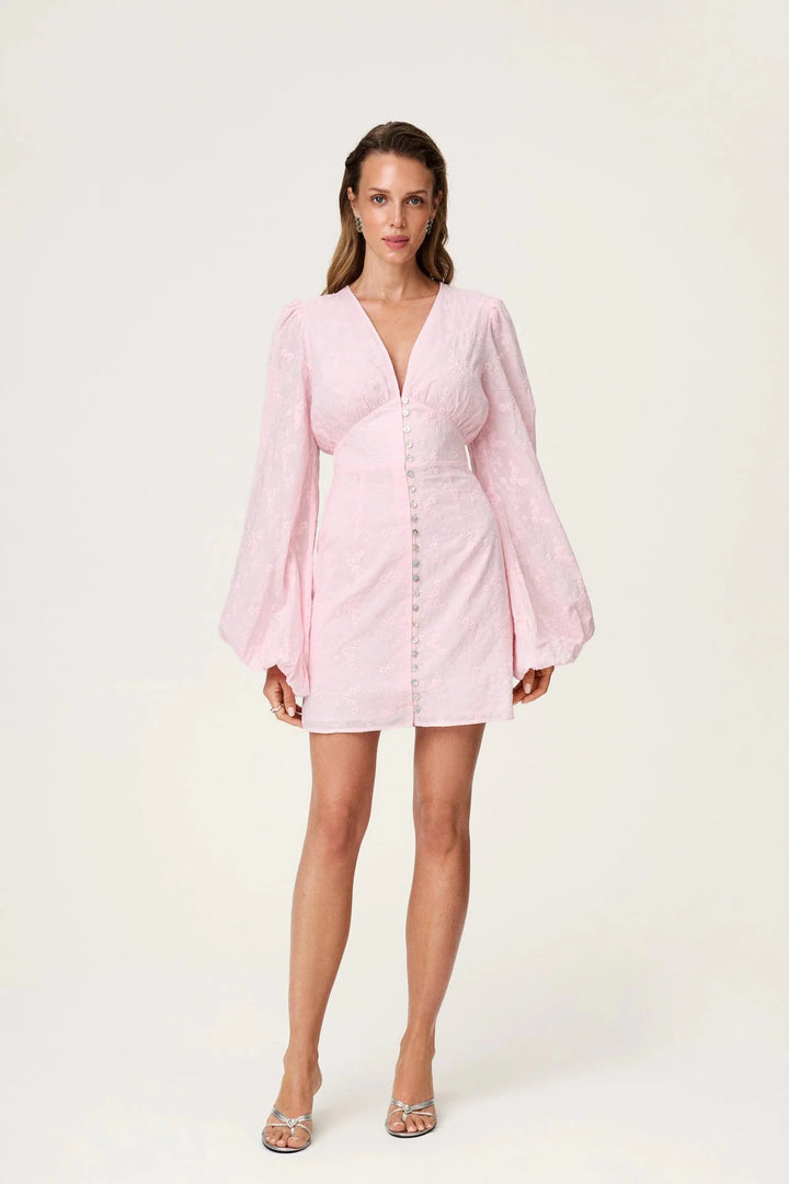 Florence Dress Pink Embroidery | Kjoler | Smuk
