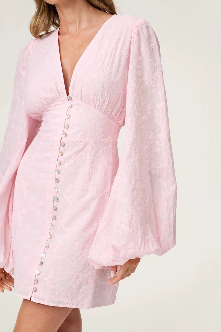 Florence Dress Pink Embroidery | Kjoler | Smuk