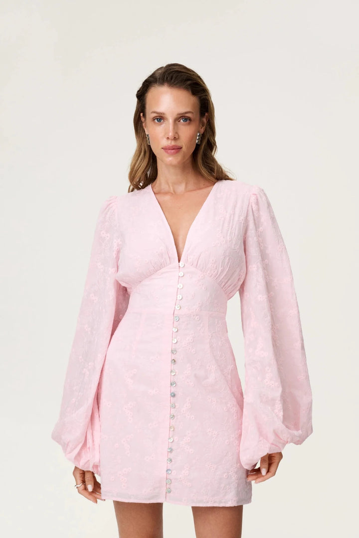 Florence Dress Pink Embroidery | Kjoler | Smuk