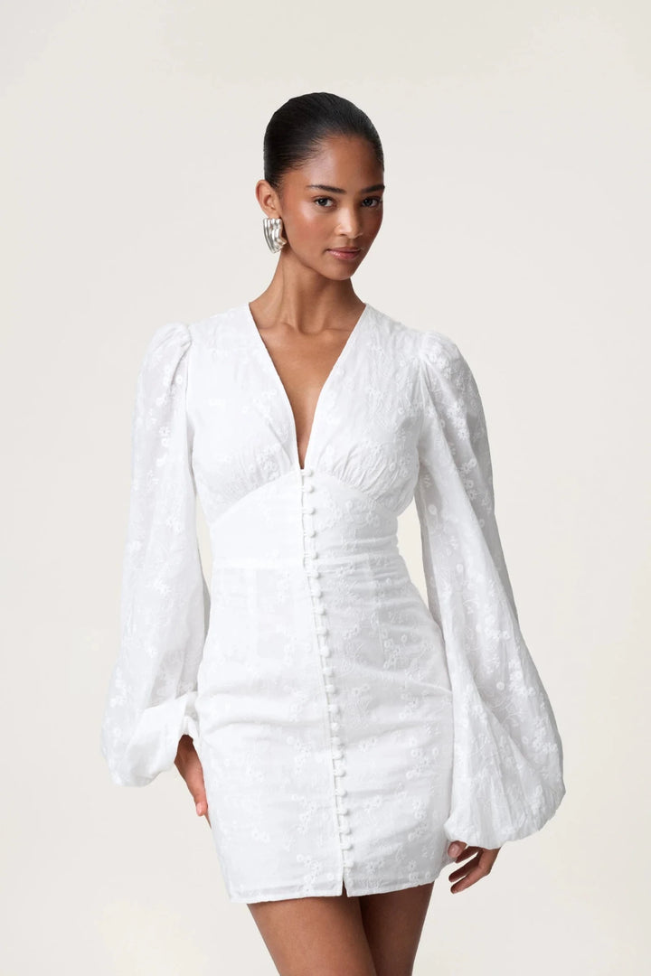 Florence Dress White Embroidery | Kjoler | Smuk