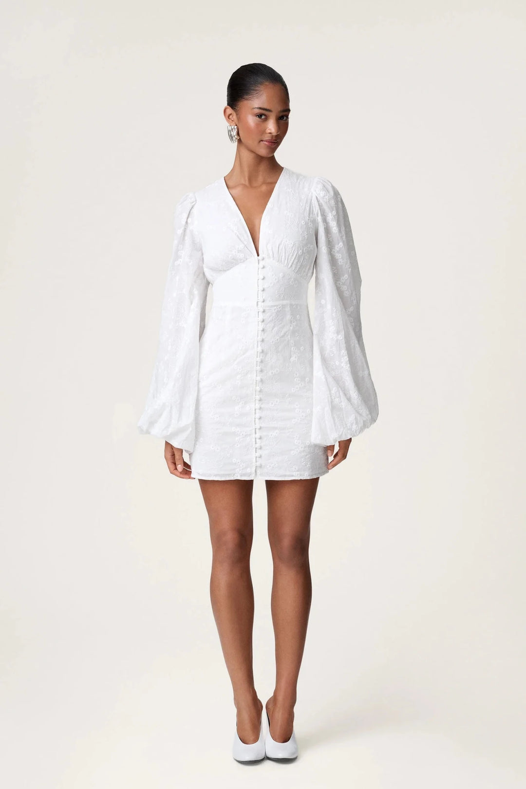 Florence Mini Dress White Embroidery | Kjoler | Smuk