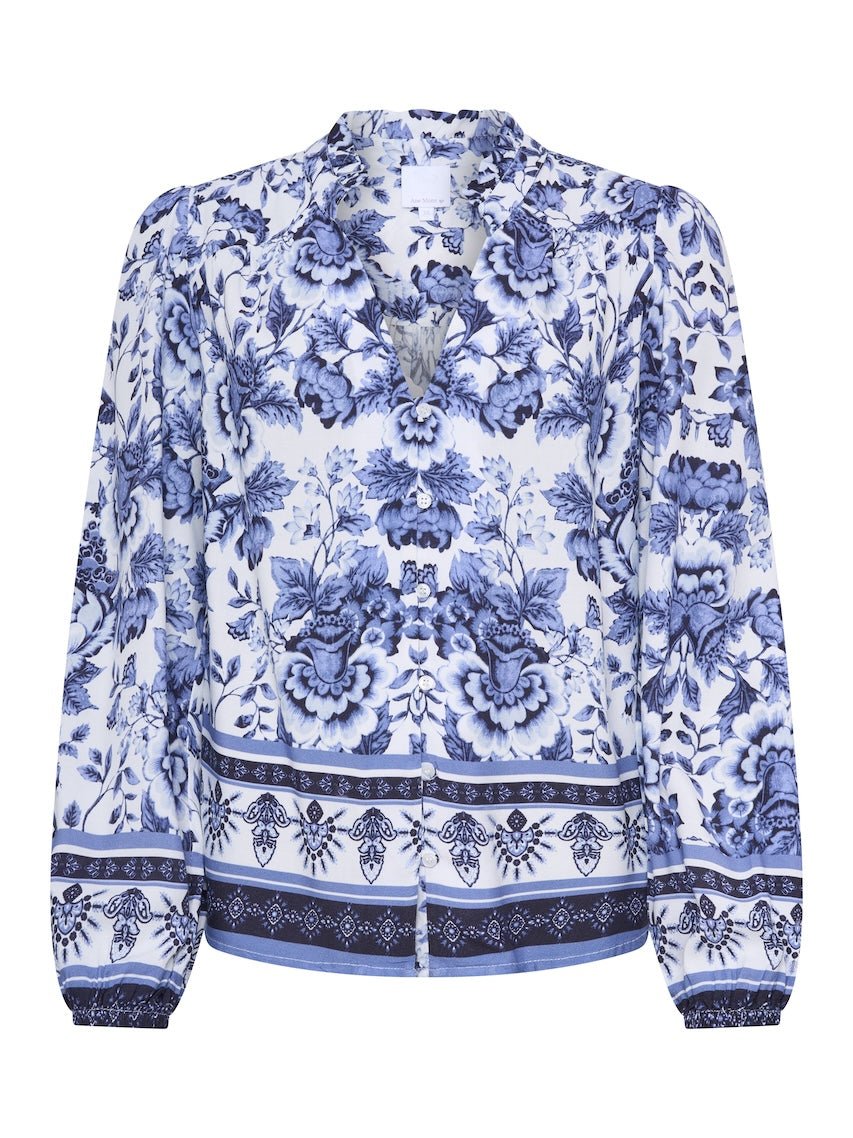 Flower Blouse Navy | Skjorter og bluser | Smuk
