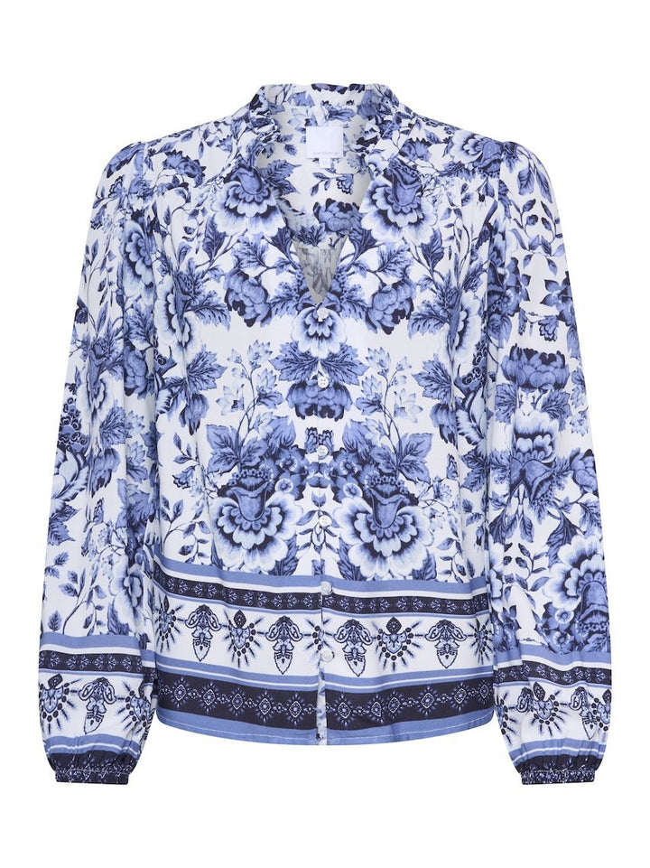 Flower Blouse Navy | Skjorter og bluser | Smuk