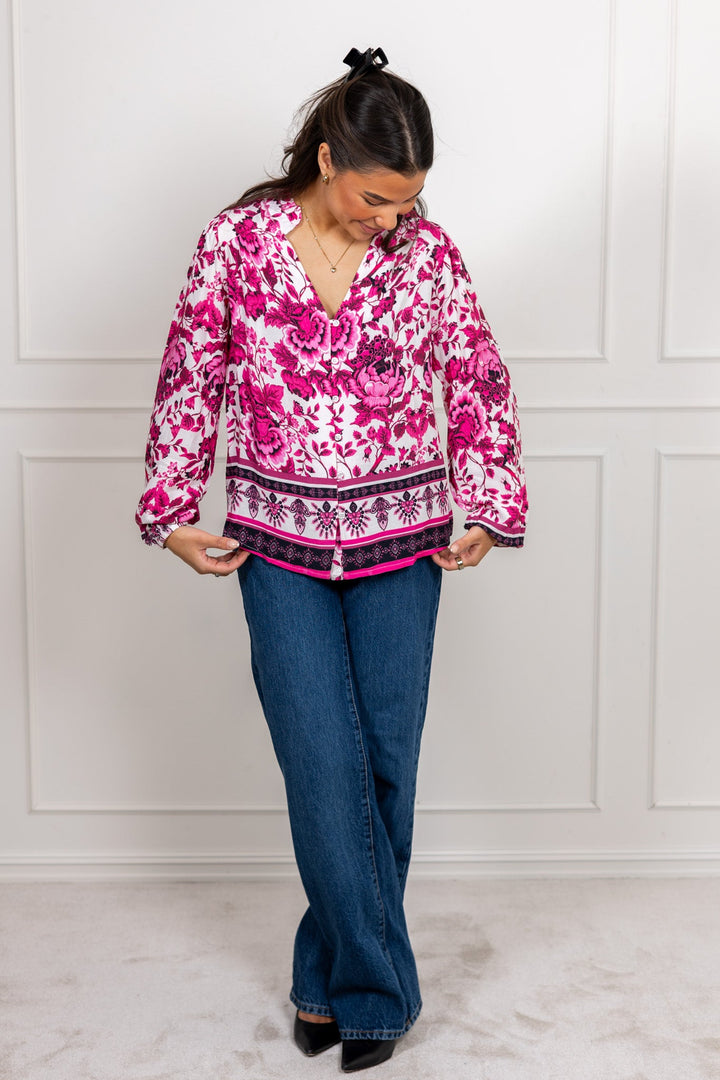 Flower Blouse Sangria Sunset | Skjorter og bluser | Smuk