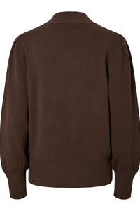 Fonny Ls Knit Pullover Chocolate Brown