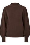 Fonny Ls Knit Pullover Chocolate Brown