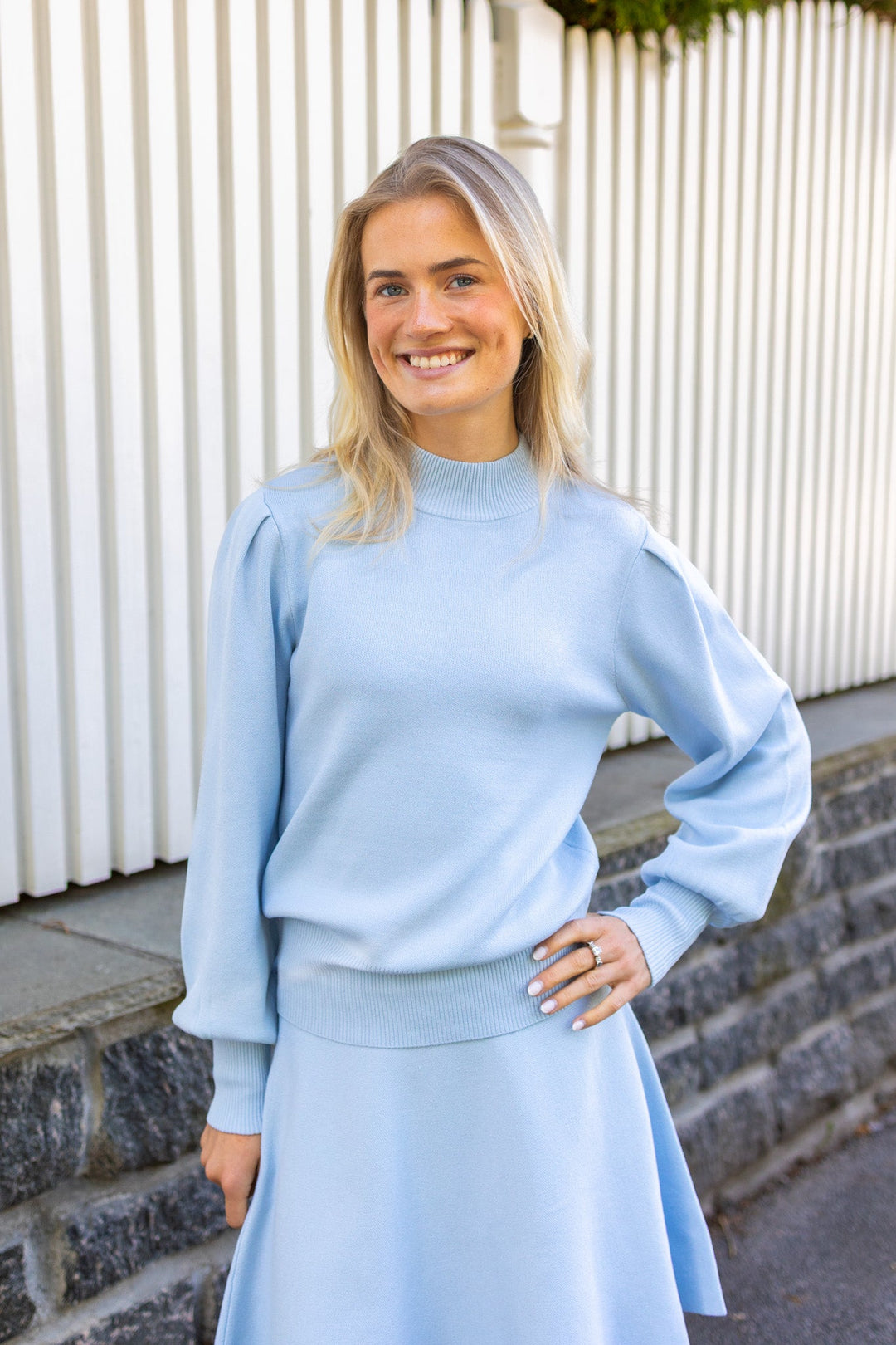 Fonny Ls Knit Pullover Skyway | Genser | Smuk