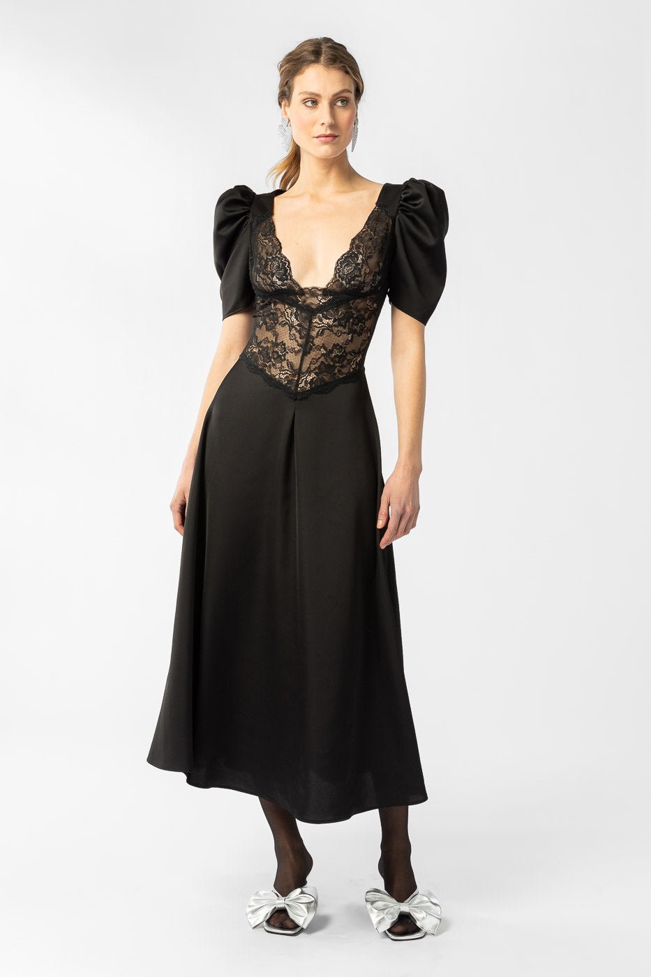 Francis Lace Midi Dress Black | Kjoler | Smuk