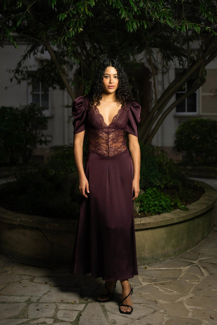 Francis Lace Midi Dress Burgundy | Kjoler | Smuk - Dameklær på nett
