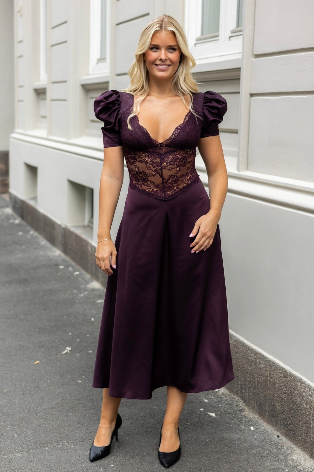 Francis Lace Midi Dress Burgundy | Kjoler | Smuk - Dameklær på nett
