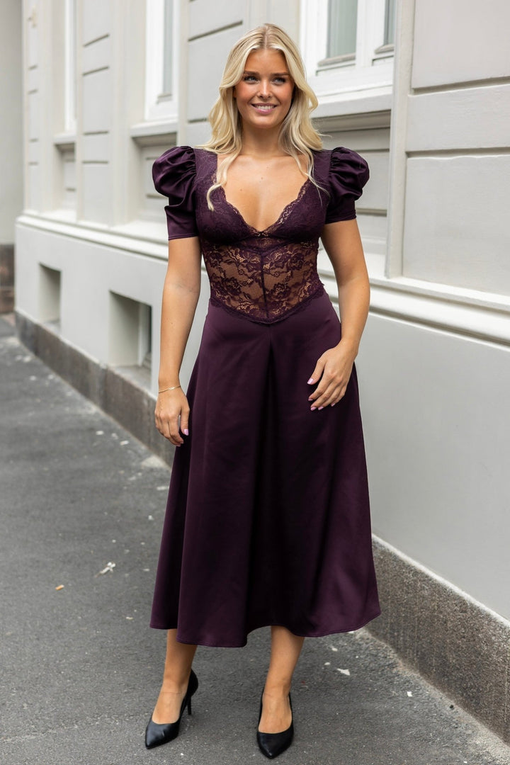 Francis Lace Midi Dress Burgundy | Kjoler | Smuk - Dameklær på nett