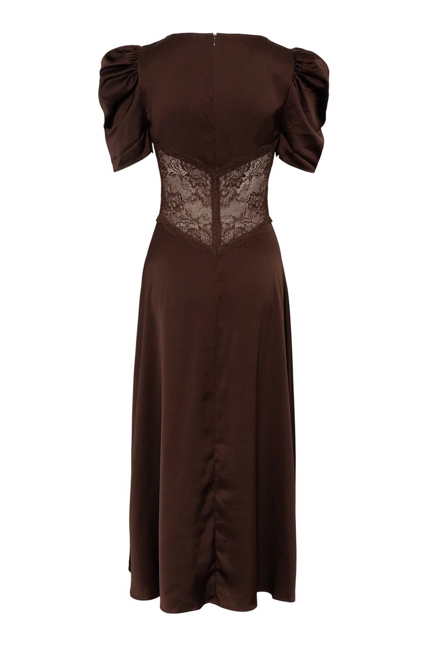 Francis Lace Midi Dress Espresso | Kjoler | Smuk