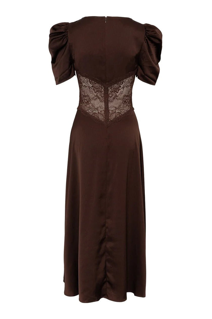 Francis Lace Midi Dress Espresso | Kjoler | Smuk