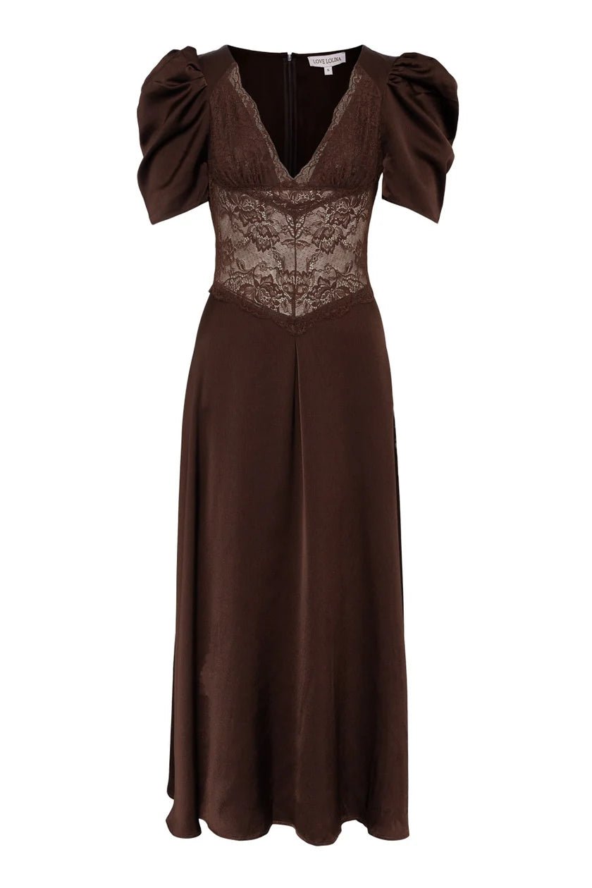 Francis Lace Midi Dress Espresso | Kjoler | Smuk