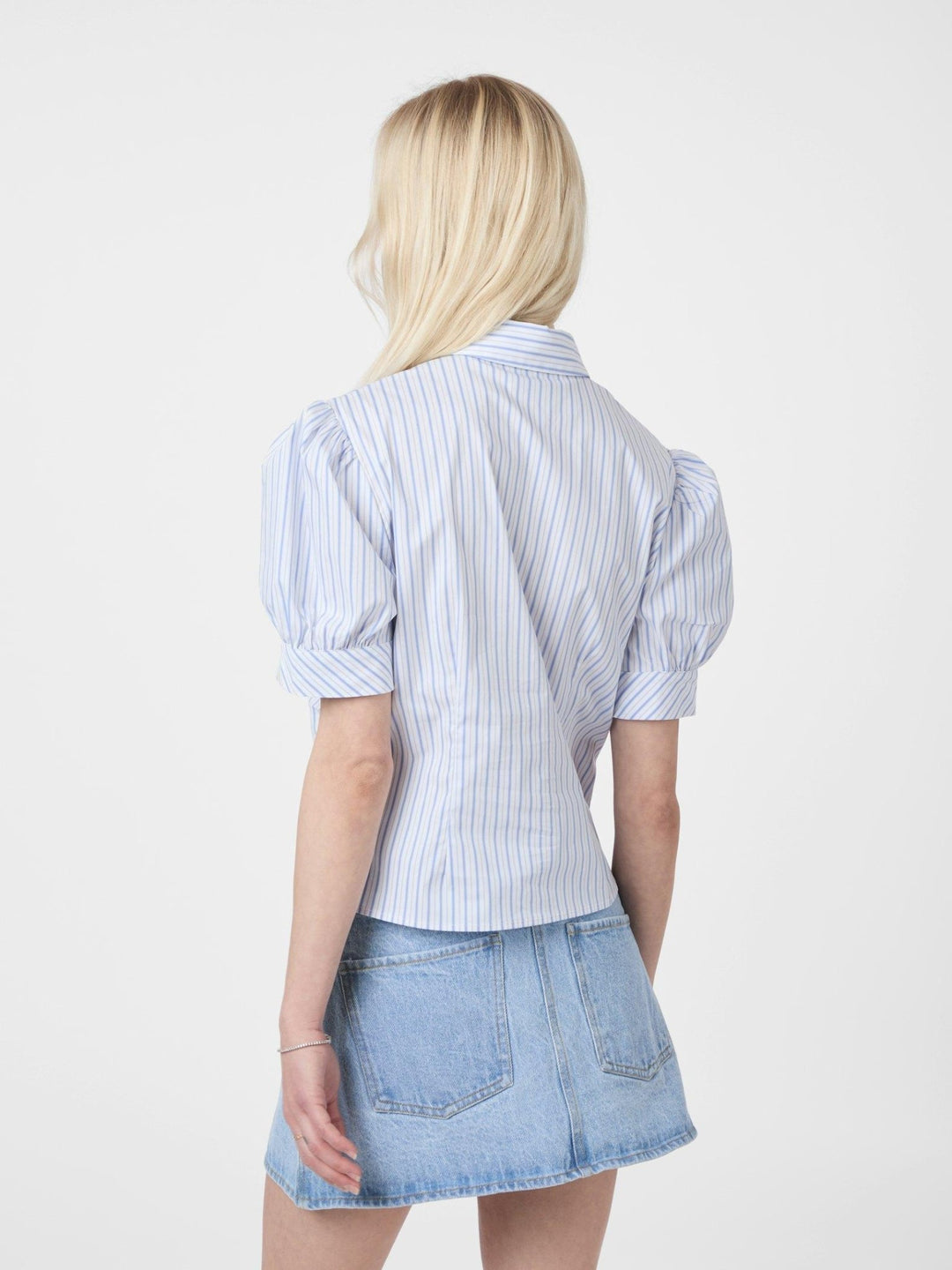 Frannie Stripe Shirt White/Light Blue | Skjorter og bluser | Smuk - Dameklær på nett