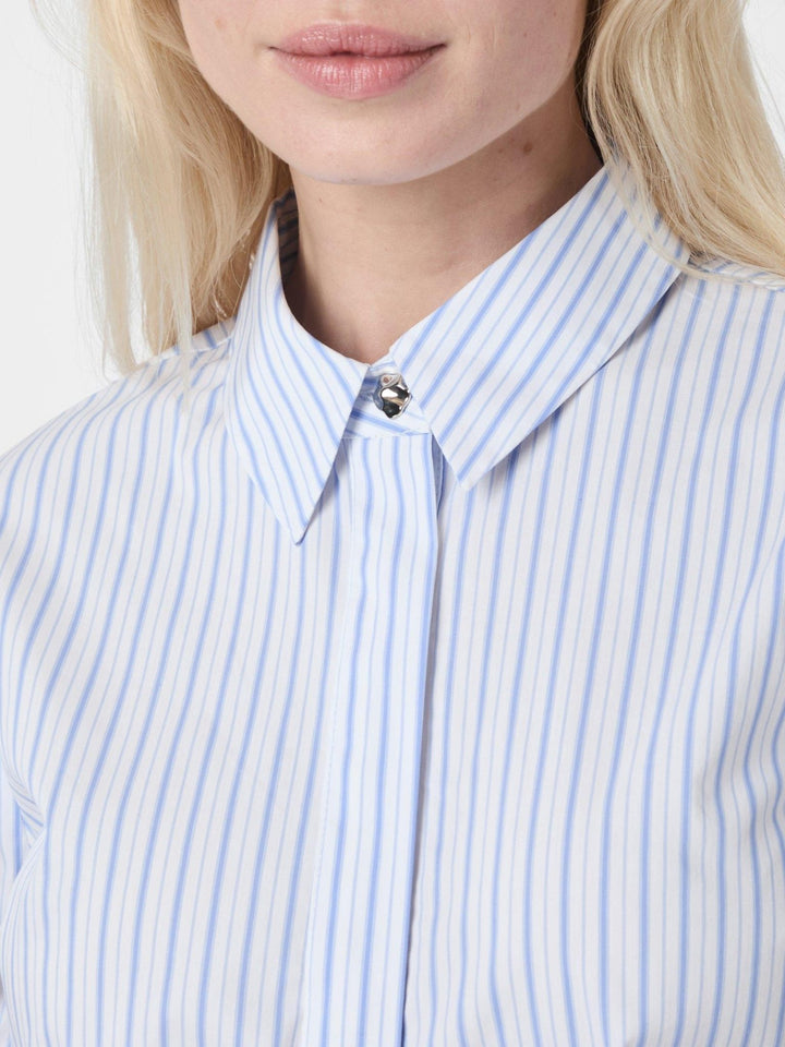 Frannie Stripe Shirt White/Light Blue | Skjorter og bluser | Smuk - Dameklær på nett