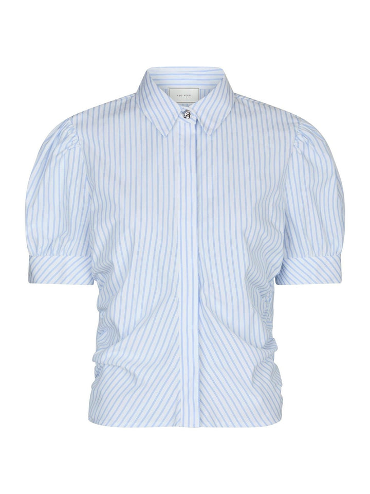 Frannie Stripe Shirt White/Light Blue | Skjorter og bluser | Smuk - Dameklær på nett