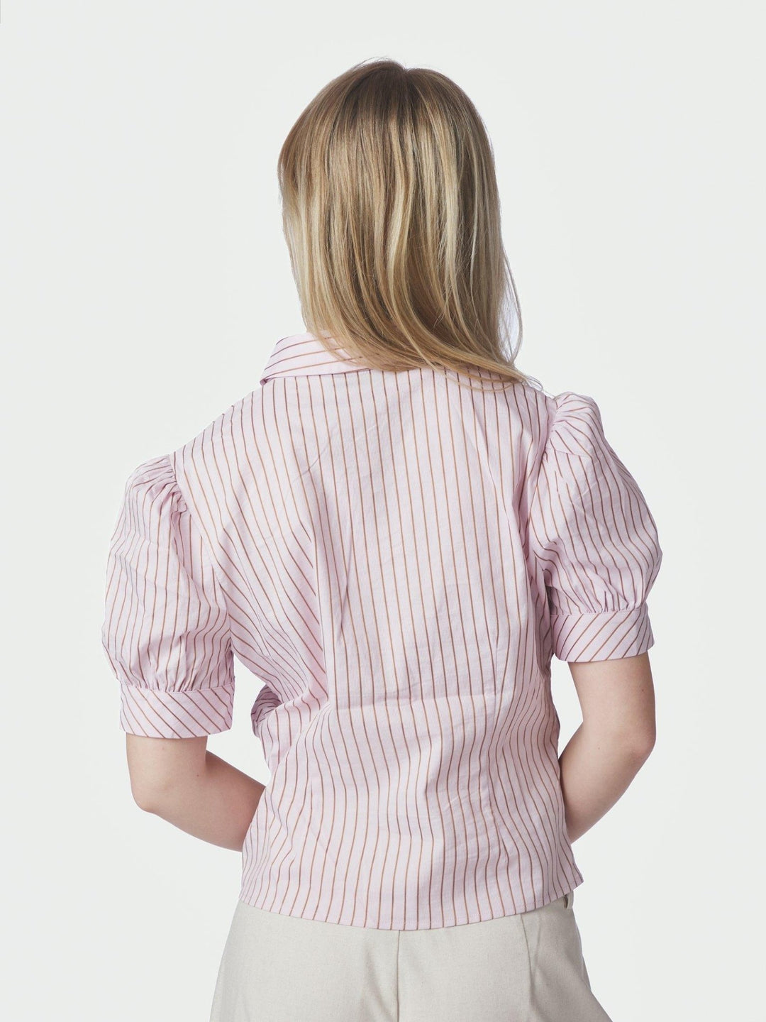 Frannie Structure Stripe Shirt Light Pink | Skjorter og bluser | Smuk