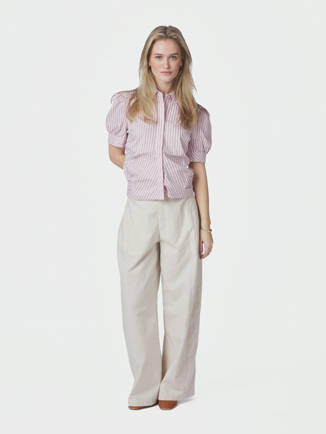 Frannie Structure Stripe Shirt Light Pink | Skjorter og bluser | Smuk