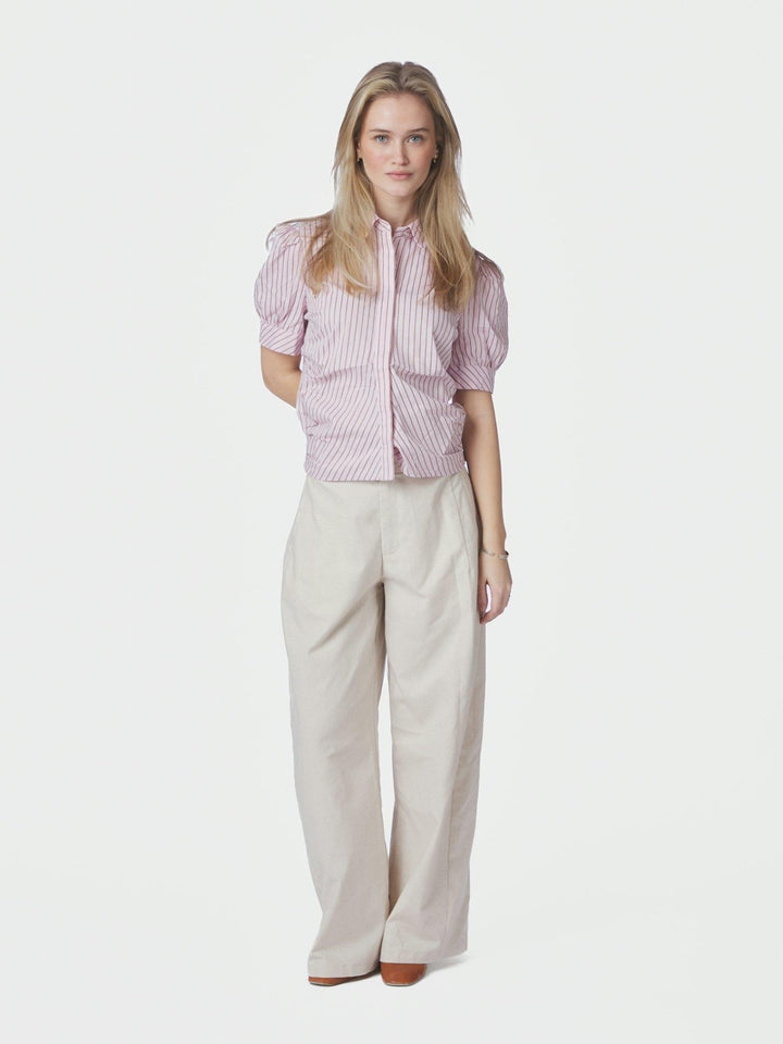 Frannie Structure Stripe Shirt Light Pink | Skjorter og bluser | Smuk