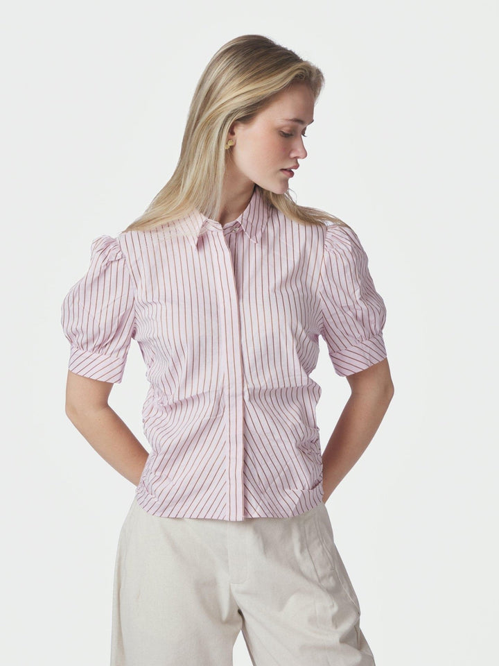 Frannie Structure Stripe Shirt Light Pink | Skjorter og bluser | Smuk