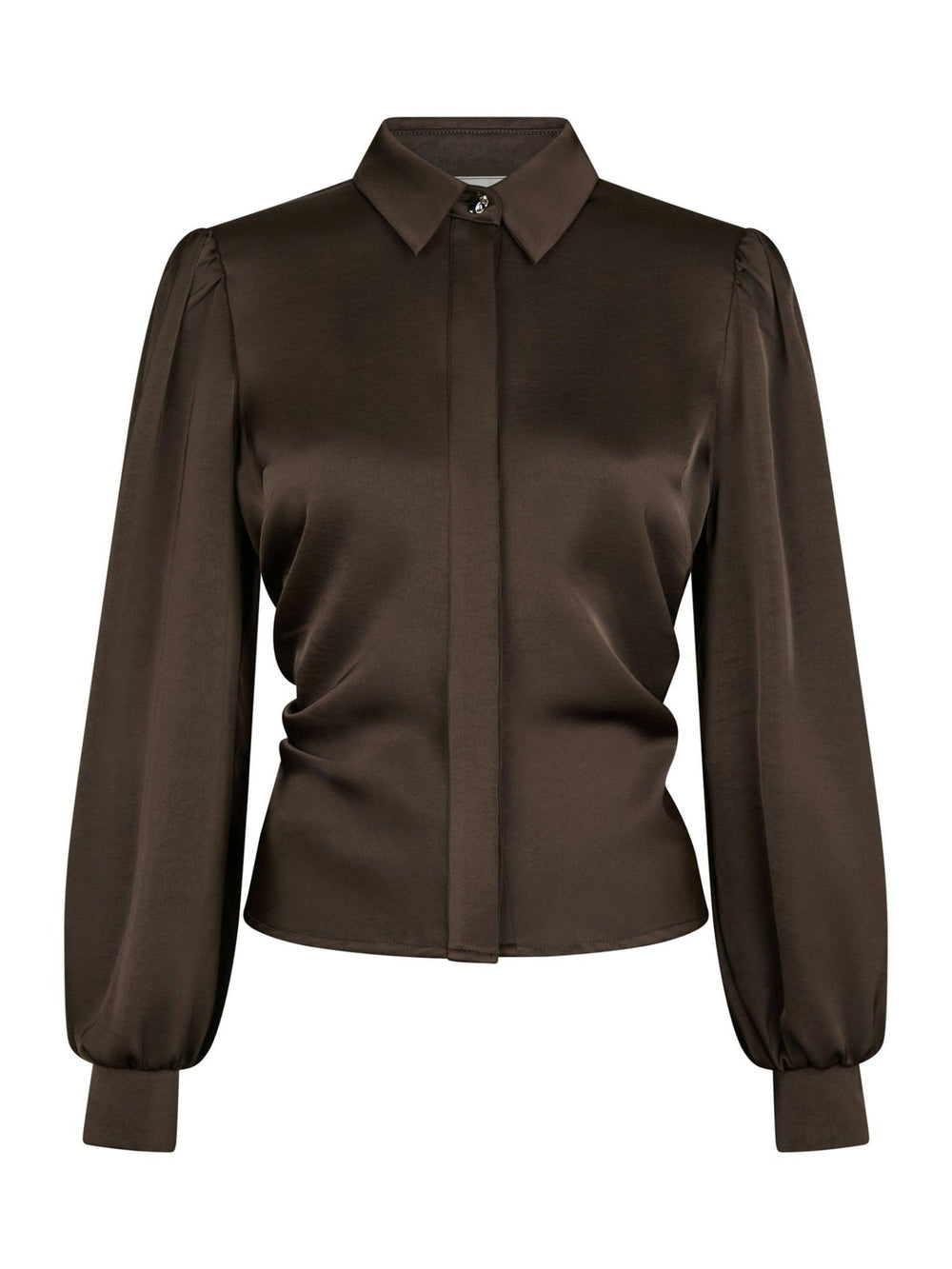 Fransala Heavy Sateen Shirt Dark Brown | Skjorter og bluser | Smuk