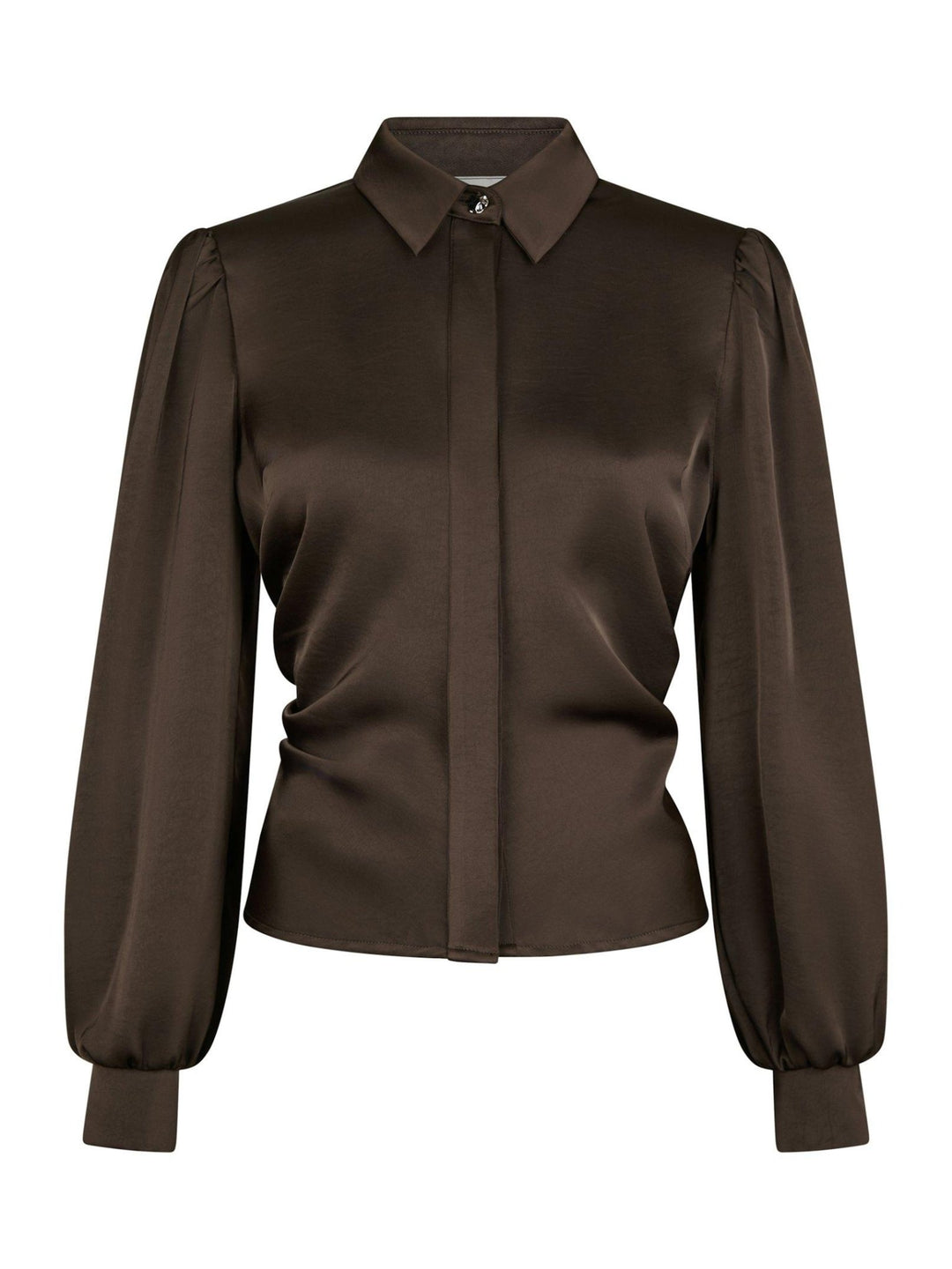 Fransala Heavy Sateen Shirt Dark Brown | Skjorter og bluser | Smuk