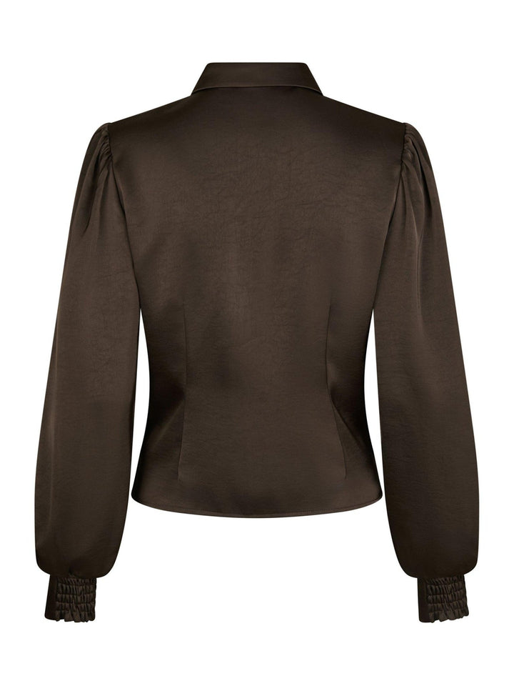 Fransala Heavy Sateen Shirt Dark Brown | Skjorter og bluser | Smuk
