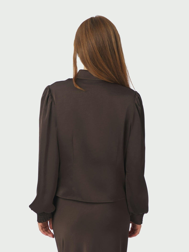 Fransala Heavy Sateen Shirt Dark Brown | Skjorter og bluser | Smuk