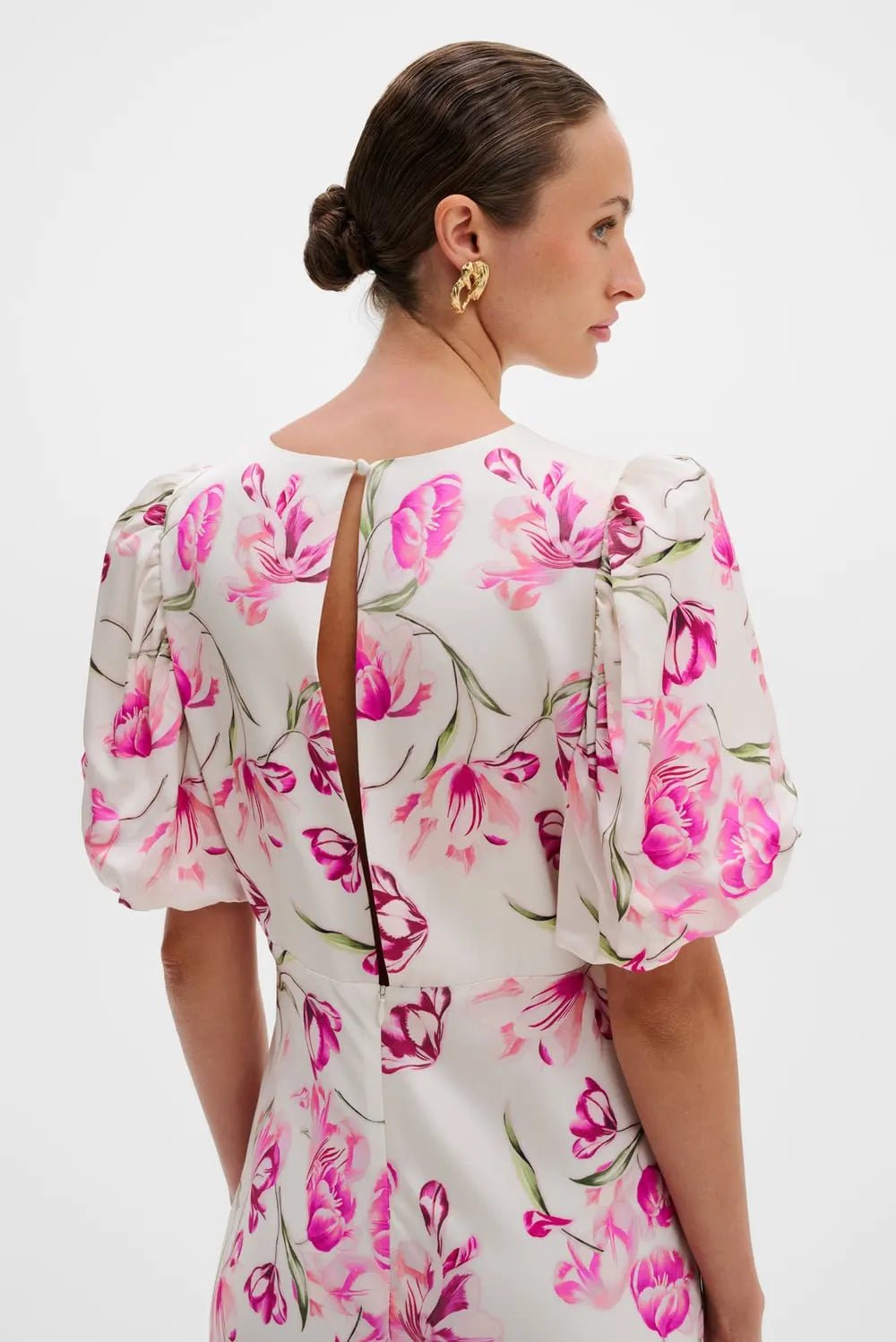 Freja Pouf Sleeve Maxi Dress Tulip Pink | Kjoler | Smuk