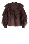 Fria Frill Blouse Chocolate Plum