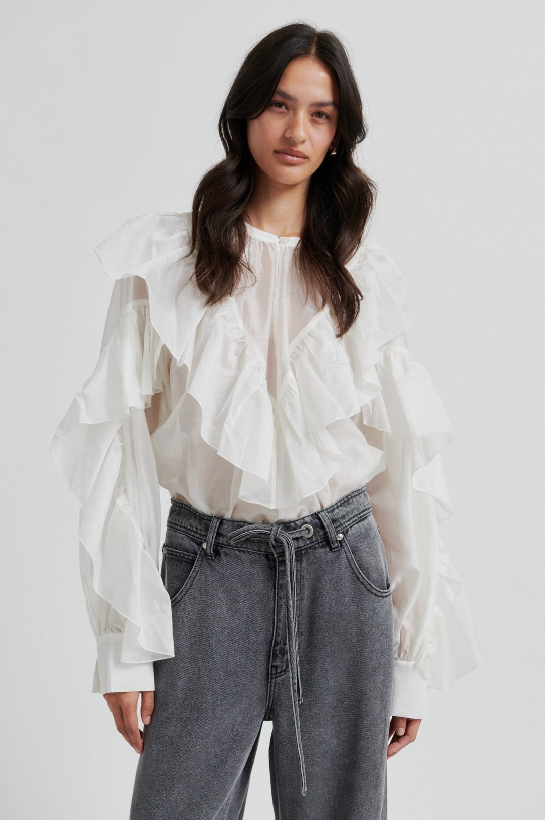 Fria Frill Blouse Tofu | Skjorter og bluser | Smuk - Dameklær på nett