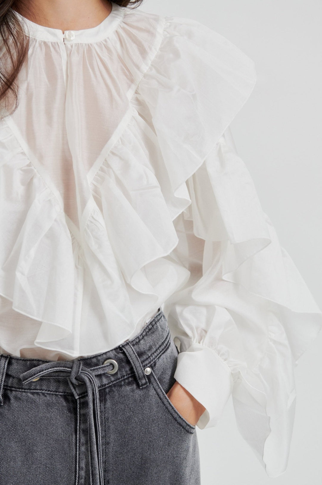 Fria Frill Blouse Tofu | Skjorter og bluser | Smuk - Dameklær på nett