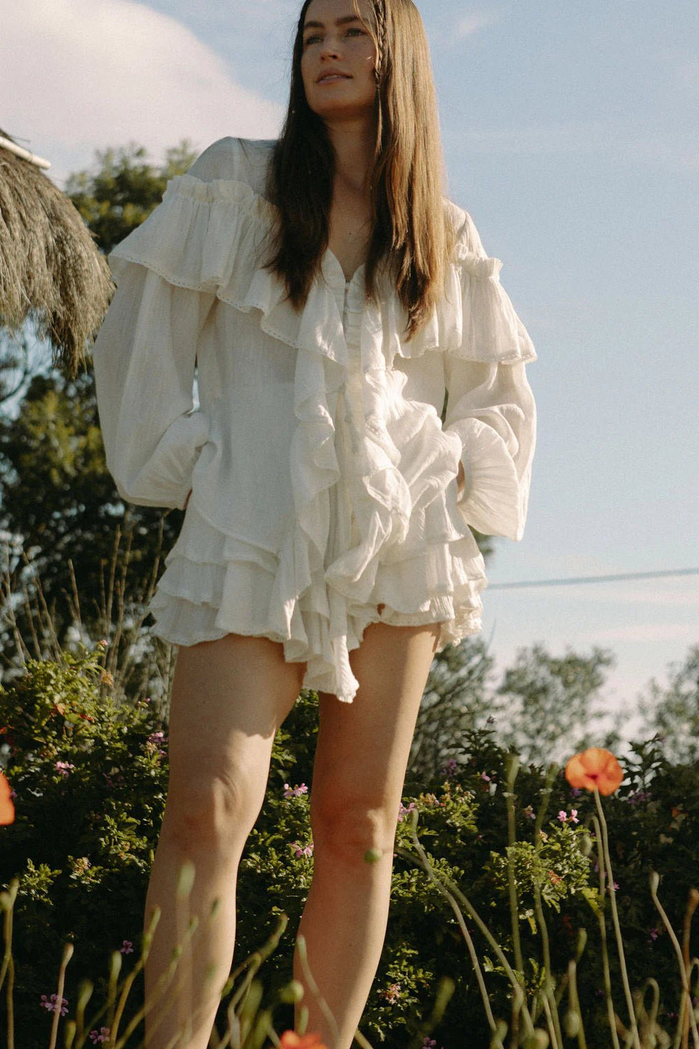 Frill Blouse White | Skjorter og bluser | Smuk - Dameklær på nett