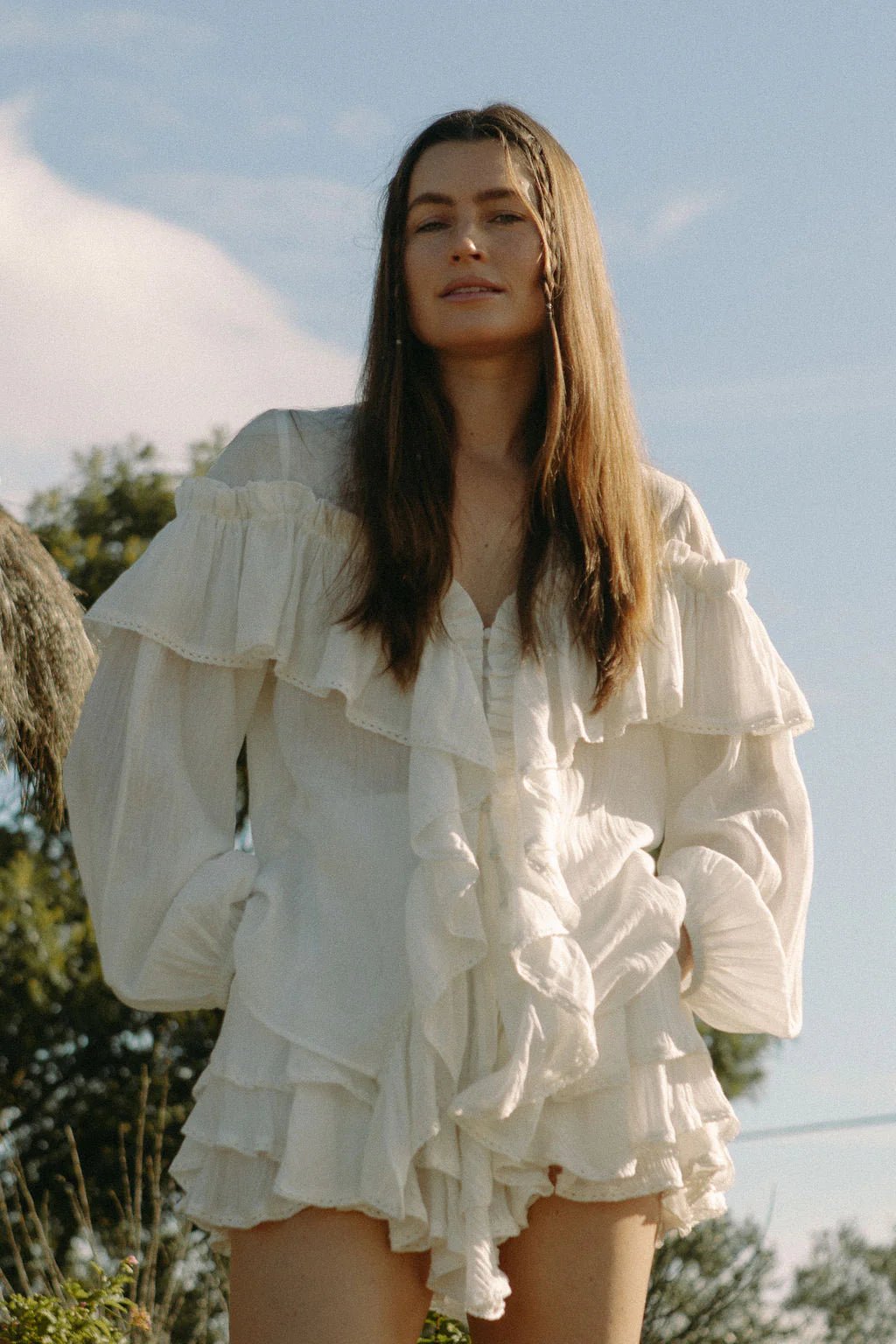 Frill Blouse White | Skjorter og bluser | Smuk - Dameklær på nett