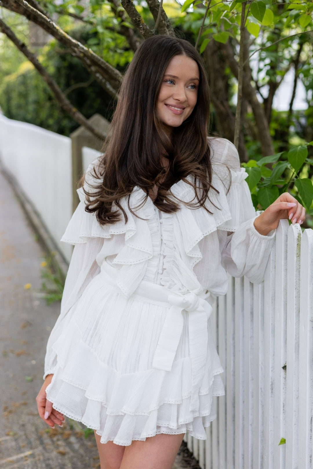 Frill Blouse White | Skjorter og bluser | Smuk - Dameklær på nett