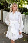 Frill Ranch Dress Offwhite